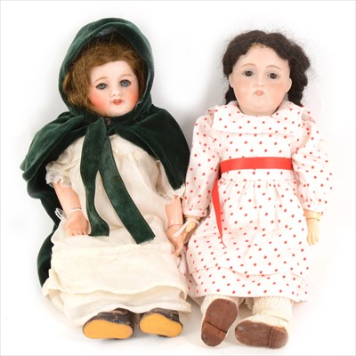 Lot 383 - Two German bisque head dolls; Kammer & Reinhardt and another.