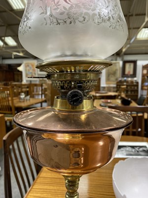 Lot 516 - A brass and copper oil lamp, by W. A. S. Benson