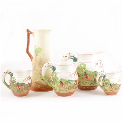 Lot 20 - Set of four Wedgwood graduated jugs, Dye Ken John Peel hunting pattern
