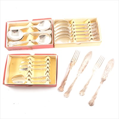 Lot 123 - A quantity of silver plated Kings Pattern flatware, various makers