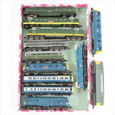 Lot 105 - Eleven N gauge model railway diesel locomotives, all loose.