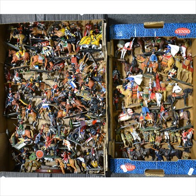 Lot 348 - A large collection of loose delPrado metal figures, two trays.