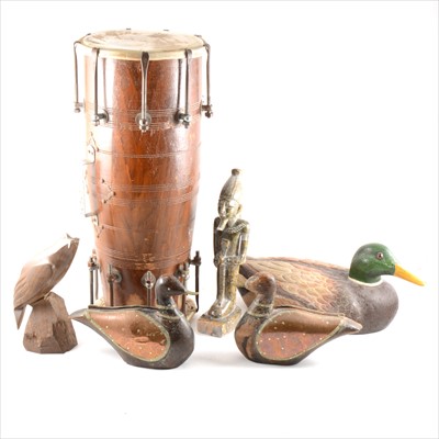 Lot 126 - Decoy duck ornament, Eastern Duck Models, and other decorative items