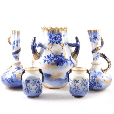 Lot 1044 - Five pieces of George Jones & Sons Crescent china