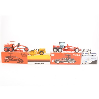 Lot 228 - Four die-cast construction models, NZG O&K (x2), and two others.