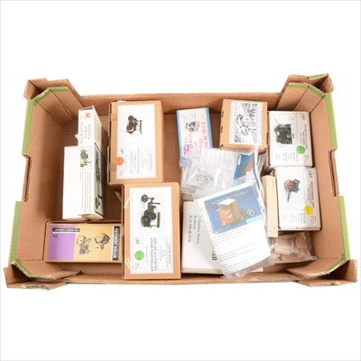 Lot 306 - Model kits; one box of white metal, plastic and wooden kits of mostly steam engines, and road rollers.