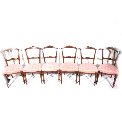 Lot 43 - A set of six Victorian walnut drawing-room chairs
