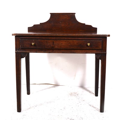 Lot 89 - A Georgian countrymade oak sidetable, adapted back