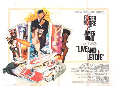 Lot 481 - British film Quad poster James Bond 007 Live and Let Die, (1973), 30x40inch