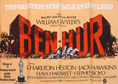 Lot 505 - Ten British film Quad posters, Ben-Hur, Zulu, Jeremiah Johnson, Love Story etc.