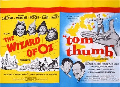 Lot 502 - Ten Film Quad posters; a selection of mostly 1970s cinema, to include The Wizard of Oz / Tom Thumb double-bill, Scrooge, The Million Dollar Duck etc