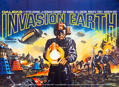 Lot 497 - British film Quad poster Dr. Who Daleks Invasion Earth 2150AD, (1966), 30x40inch
