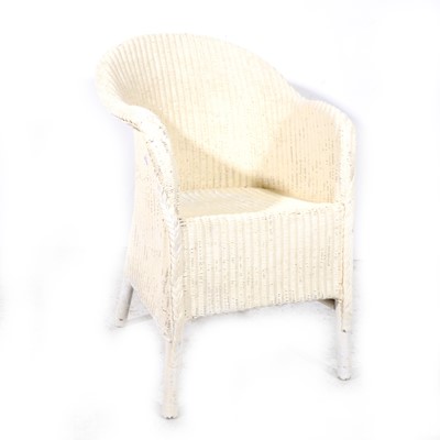 Lot 87 - A painted Lloyd Loom style bedroom chair