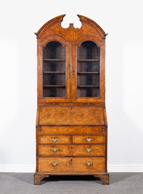 Lot 293 - A George II walnut bureau bookcase