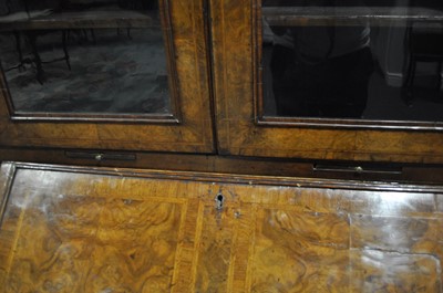 Lot 293 - A George II walnut bureau bookcase