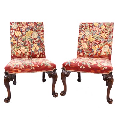 Lot 295 - A pair of Georgian II mahogany side chairs