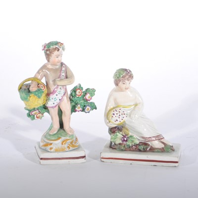 Lot 25 - A Staffordshire bocage figure, and a Walton type figure