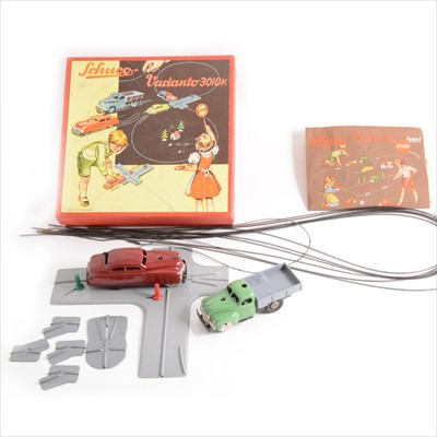 Lot 446 - Schuco Germany; Varianto 3010k set, with  Varianto-Limo 3041 car, Varianto-Lasti 3042 truck, track, booklet, boxed.