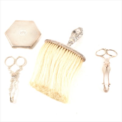 Lot 200A - Two 19th Century silver scissor type sugar nips, etc.