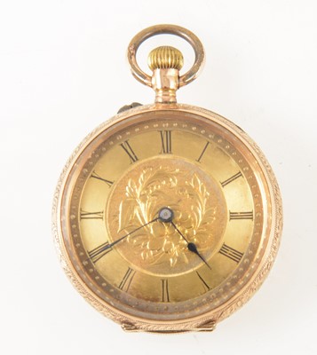 Lot 220 - A small yellow metal open face pocket watch