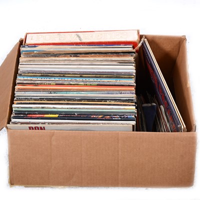 Lot 43 - Aprox sixty-nine LPs including Pink Floyd Dark Side of the Moon, and small collection of 7" singles.