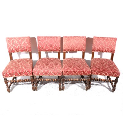Lot 98 - A set of six oak Restoration style dining chairs