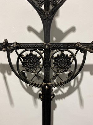 Lot 508 - An Aesthetic movement cast iron hallstand, by Dr. Christopher Dresser for The Coalbrookdale Company