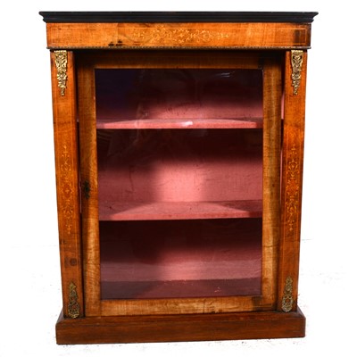 Lot 21 - A Victorian inlaid walnut vitrine