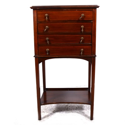 Lot 17 - An Edwardian inlaid mahogany music cabinet