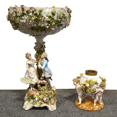 Lot 34A - Sitzendorf porcelain ornamental comport