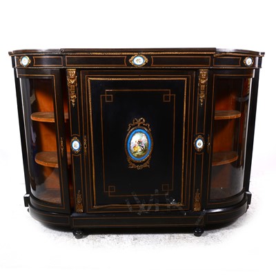 Lot 34 - A Victorian ebonised and gilt metal mounted credenza