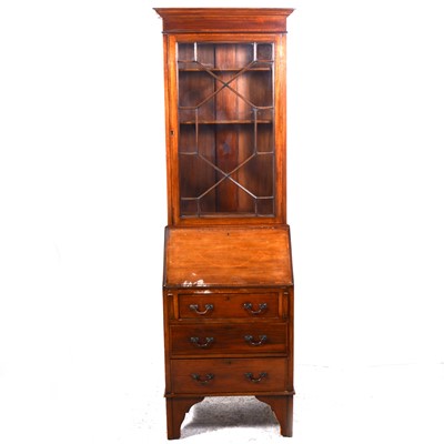 Lot 97 - An Edwardian inlaid mahogany bureau bookcase
