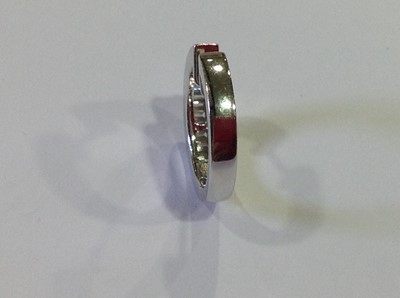 Lot 53 - A pair of diamond hoop earrings.