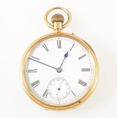 Lot 216 - An 18 carat yellow gold open face pocket watch.