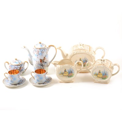 Lot 33 - Japanese egg-shell porcelain coffee set, and a Sadlers part tea set