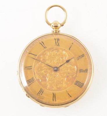 Lot 219 - A small yellow metal open face pocket watch.