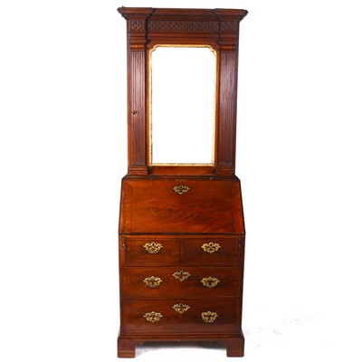 Lot 422 - A George III mahogany bureau bookcase