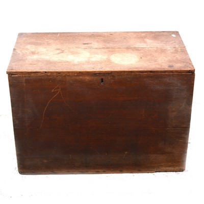 Lot 95 - A Victorian boarded oak blanket box