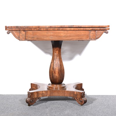 Lot 115 - A William IV mahogany fold-over tea table