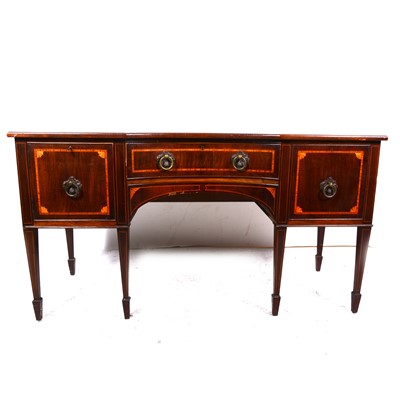 Lot 19 - A George III style inlaid mahogany sideboard, 19th Century
