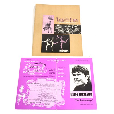 Lot 74 - Paul McCartney signed programme - Talk of the Town, and another signed folded pamphlet signed by Cliff Richard