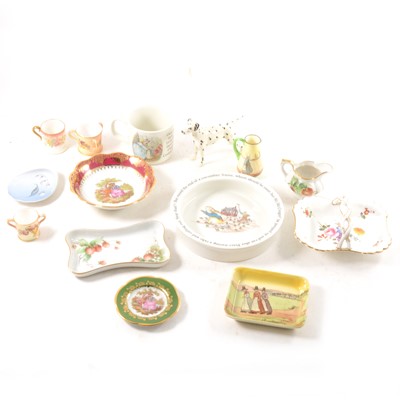 Lot 71 - A miniature Royal Worcester tyg and similar twin-handled loving cup, etc