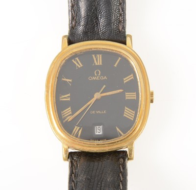 Lot 166 - Omega - a gentleman's gold-plated De Ville wrist watch.