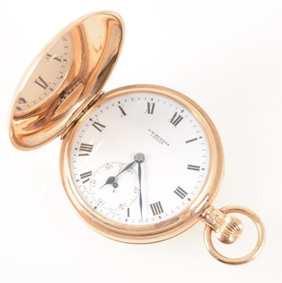 Lot 187 - J W Benson London - a 9 carat yellow gold full hunter pocket watch