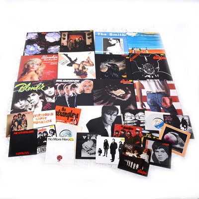 Lot 15 - Small selection of LP, 12" and 7" single records, including The Smith, The Stranglers etc.