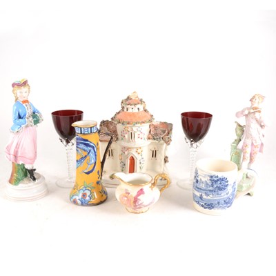 Lot 61 - Three boxes of ceramics, including Victorian teaware, figurines, etc.