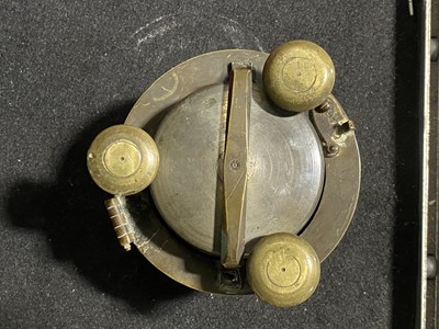 Lot 150 - A Charles II style brass drum-shape table clock, 17th Century