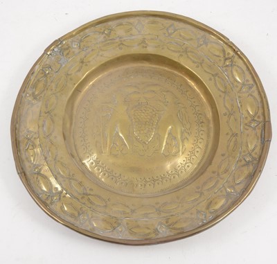 Lot 1097 - Brass circular charger, in the 17th Century style
