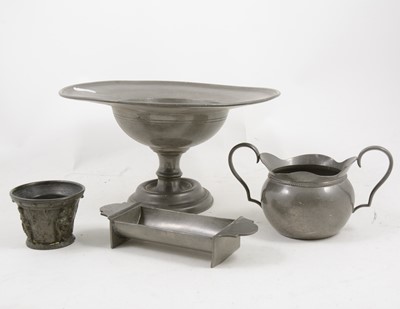 Lot 1086 - Pewter comport, Camphof Zwoolle, 28cm