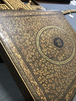 Lot 67 - A China Trade black lacquered games box, mid 19th century